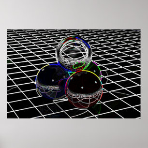 Póster Neon Spheres