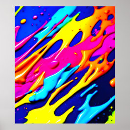 Póster Neon Splatter Design