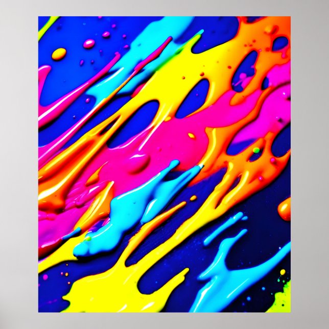 Póster Neon Splatter Design (Frente)