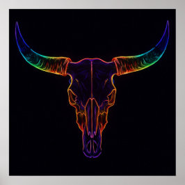 Póster Neon Steer