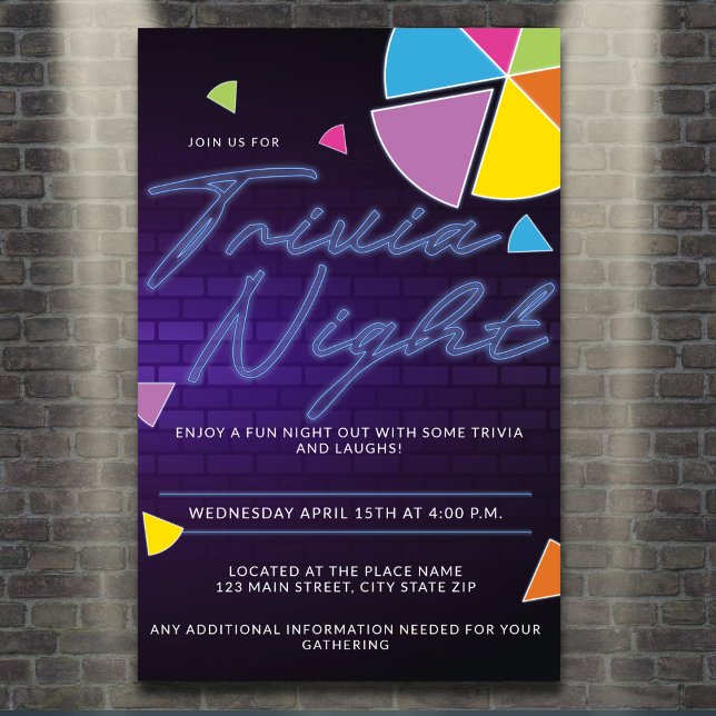 Póster Neon Trivia Fiesta nocturno (Subido por el creador)