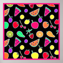 Póster Neón tropical radiante