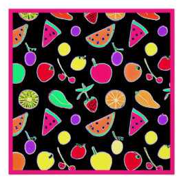 Póster Neón tropical radiante