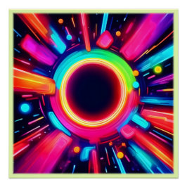 Póster Neon Vortex de arte ligero