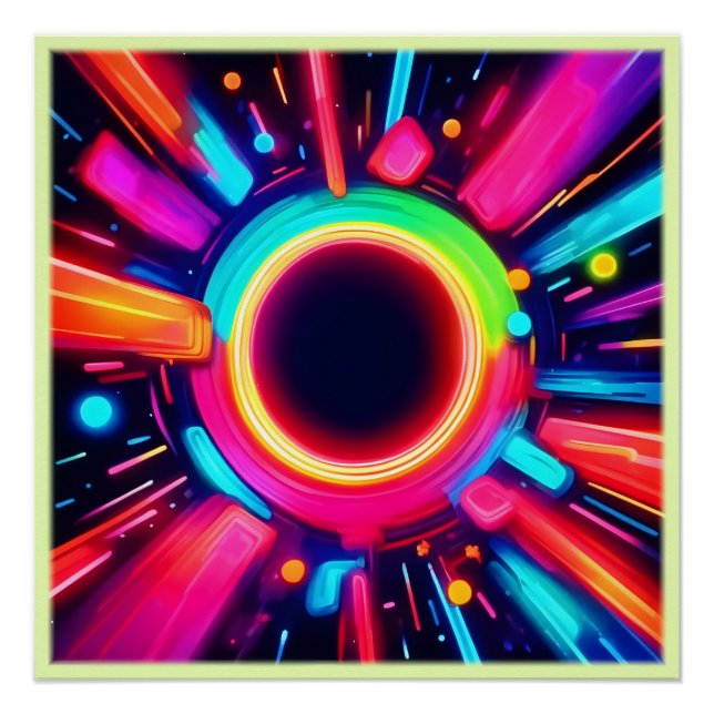 Póster Neon Vortex de arte ligero (Anverso)