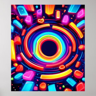 Póster Neon Vortex Odyssey