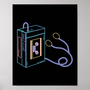 Póster Neon Walkman de la Retro 80