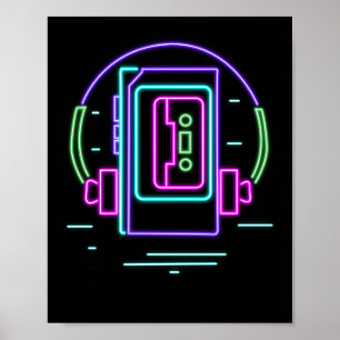 Póster Neon Walkman de Retro 80