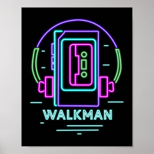 Póster Neon Walkman de Retro 80