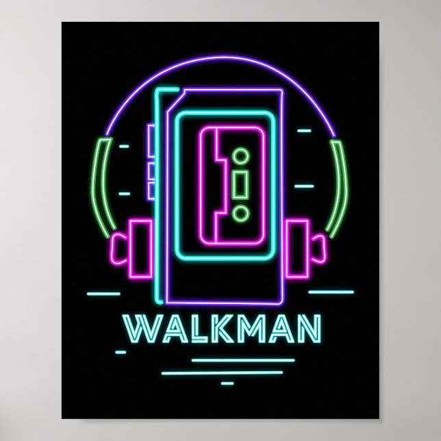 Póster Neon Walkman de Retro 80 (Frente)