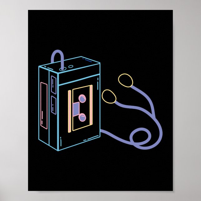 Póster Neon Walkman de Retro 80 (Frente)