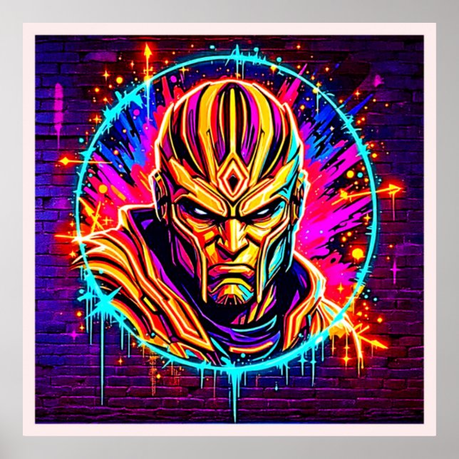 Póster Neon Warrior Power Art (Frente)