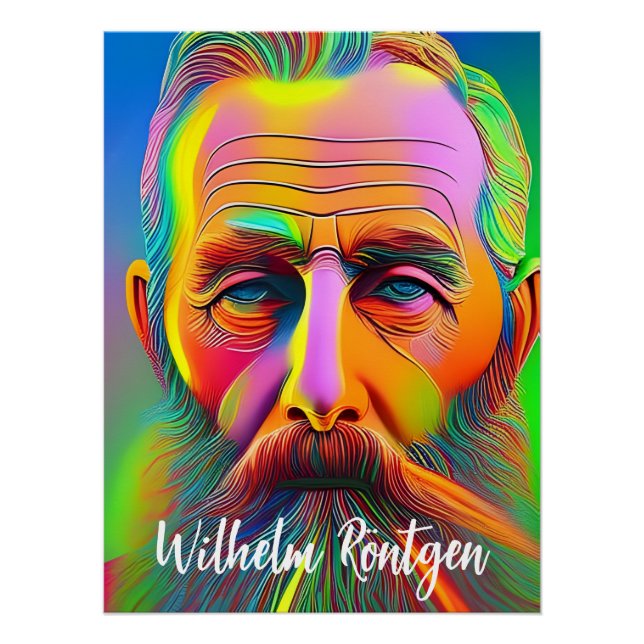 Póster Neon Wilhelm Röntgen (Anverso)