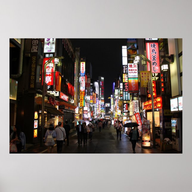 Póster Neones de Tokio por noche (Frente)