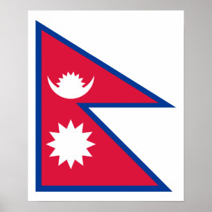 Póster Nepal - bandera del Nepali