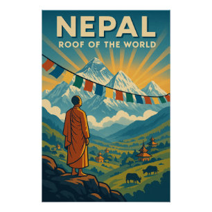 Póster Nepal - Techo del mundo