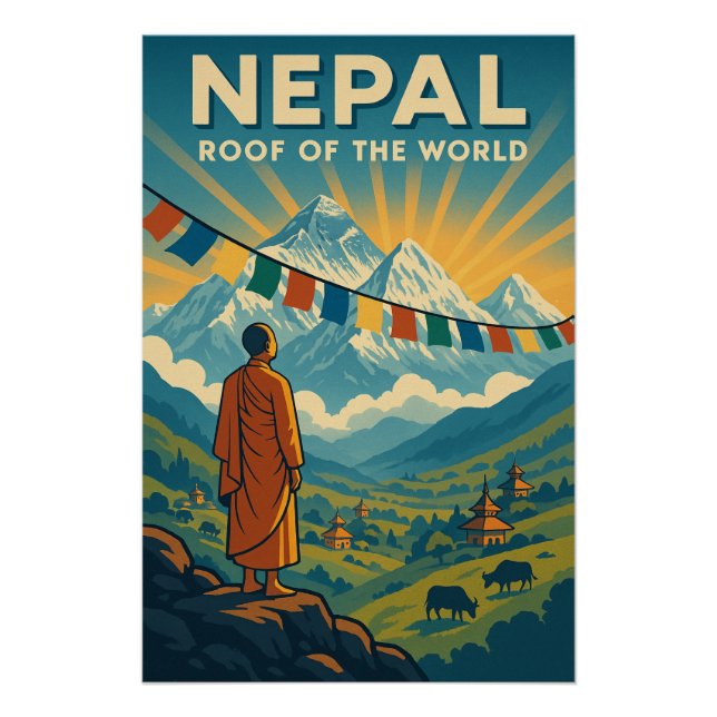 Póster Nepal - Techo del mundo (Anverso)