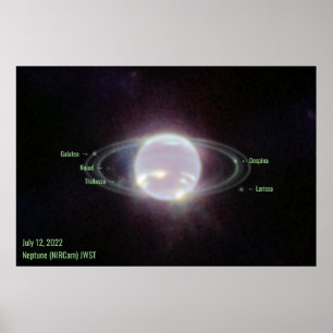 Póster Neptune James Webb Foto NIRCam Imagen de Green Tex