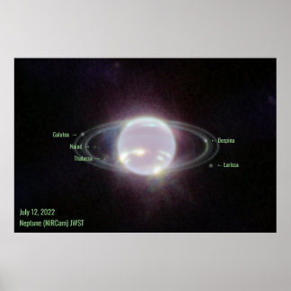 Póster Neptune James Webb Foto NIRCam Imagen de Green Tex