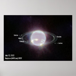 Póster Neptune James Webb Foto NIRCam Imagen Texto blanco