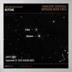 Póster Neptune NIRCam Compass James Webb Telescope JWST