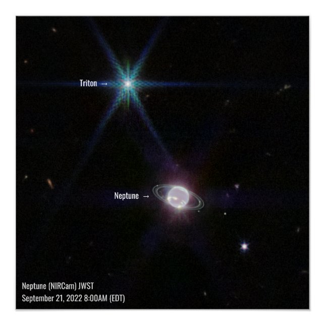 Póster Neptune NIRCam James Webb Space Telescope Foto (Anverso)