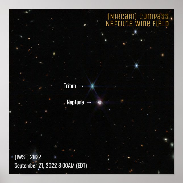 Póster Neptune NIRCam Wide James Webb Telescope JWST (Frente)