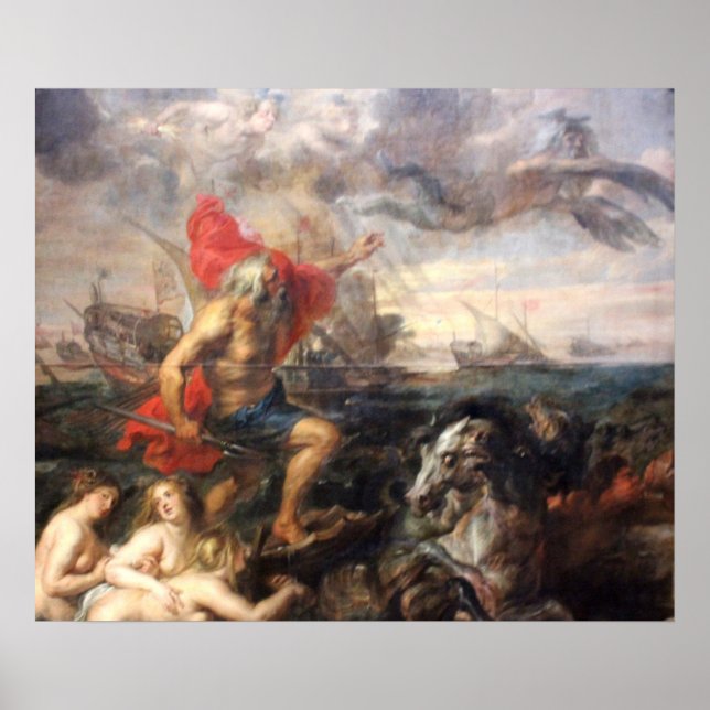 Póster Neptuno calmando las olas (Frente)