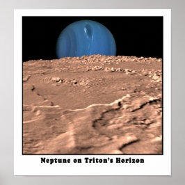 Póster Neptuno en el horizonte de Triton