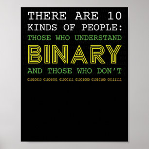 Póster Nerd Computer Binary Code Geek Tees