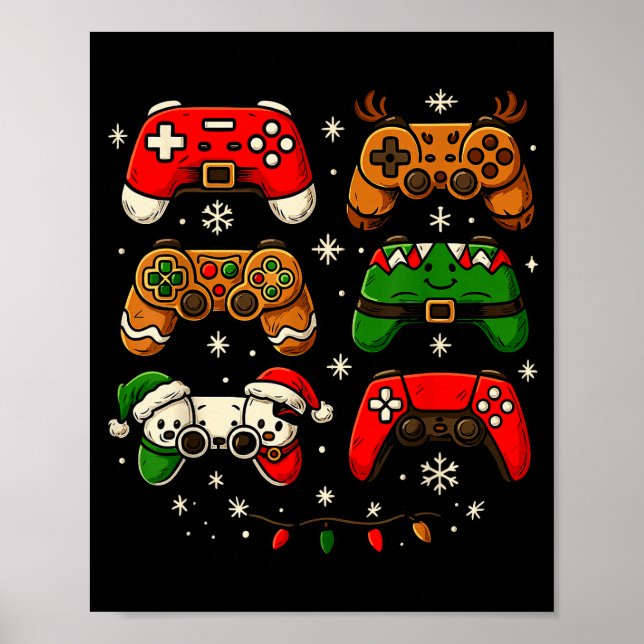 Póster Nerdy Christmas Shirt For Boys Men, Xmas Gaming Co (Frente)