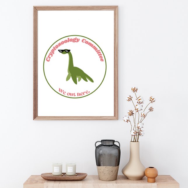 Póster Nessie Cryptid Club, Green & Pink Retro (Subido por el creador)