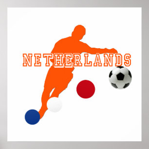 Póster Netherlands football player soccer ball gear