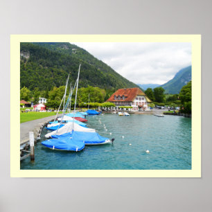 Póster Neuhaus en el lago Thun