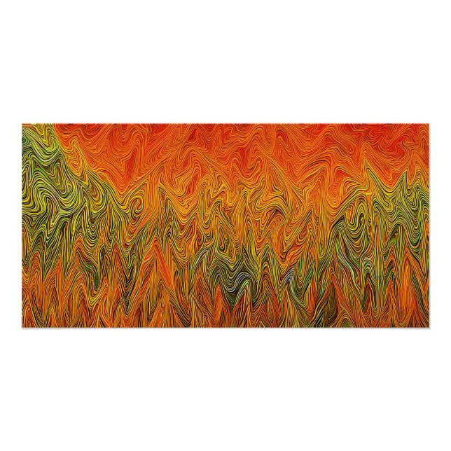 Póster "Neural Firestorm" Resumen Naranja amarillo (Anverso)