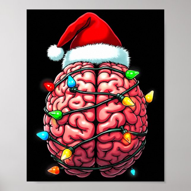 Póster Neuro Nurse Xmas Santa Hat Neurology Premium Tri-b (Frente)