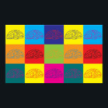 Póster Neurociencia Pop Art<br><div class="desc">Neurociencia Pop Art. Si la neurociencia es tu hobby,  ocupación u obsesión,  muéstralo con grandes camisetas de neurociencia,  tazas,  pegatinas y más. ¡También son grandes regalos para otros fanáticos de la neurociencia!</div>