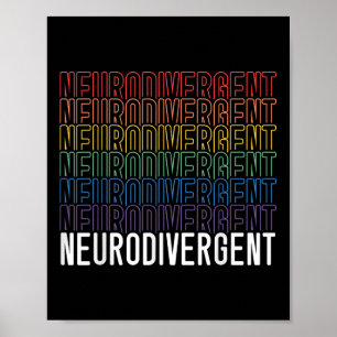 Póster Neurodivergencia Neurodiversidad Arcoiris Adhd Asd