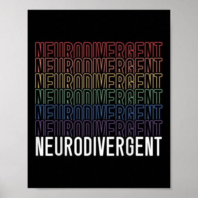 Póster Neurodivergencia Neurodiversidad Arcoiris Adhd Asd (Frente)