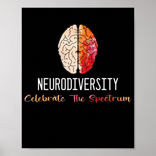 Póster Neurodiversidad Autism Spectrum ASHD ADHD Rainbow (Frente)