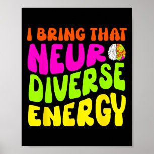 Póster Neurodiversidad Autismo Camisas Adhd Asd Neurodive