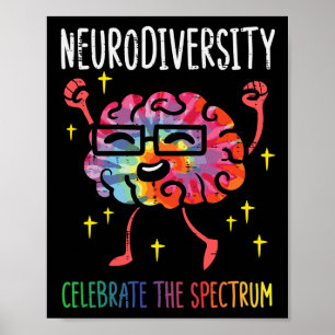 Póster Neurodiversidad Autismo cerebral Conciencia Asd Ad