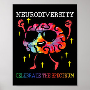 Póster Neurodiversidad Autismo cerebral Conciencia Asd Ad