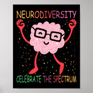 Póster Neurodiversidad Autismo cerebral Conciencia Asd Ad