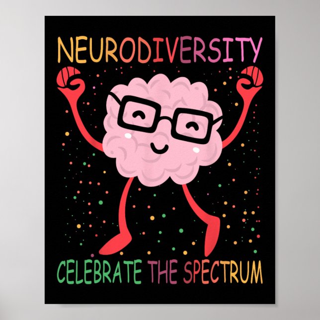Póster Neurodiversidad Autismo cerebral Conciencia Asd Ad (Frente)