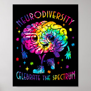 Póster Neurodiversidad Autismo cerebral Conciencia Asd Ad