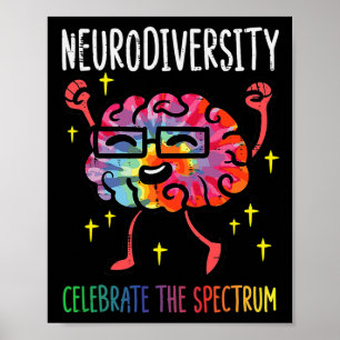 Póster Neurodiversidad Autismo cerebral Conciencia Asd Ad