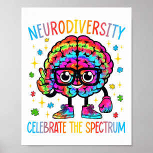 Póster Neurodiversidad Autismo cerebral Conciencia Asd Ad