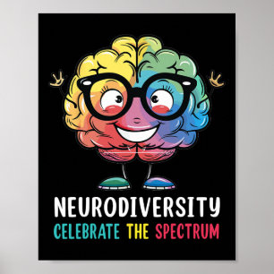 Póster Neurodiversidad Autismo cerebral Conciencia Asd Ad