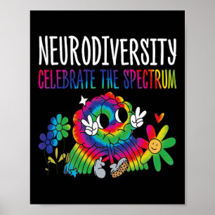 Póster Neurodiversidad Autismo cerebral Conciencia Asd Ad